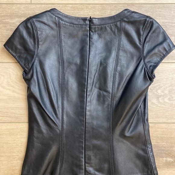Boston Proper Genuine Leather Mini Dress - Picture 7 of 16
